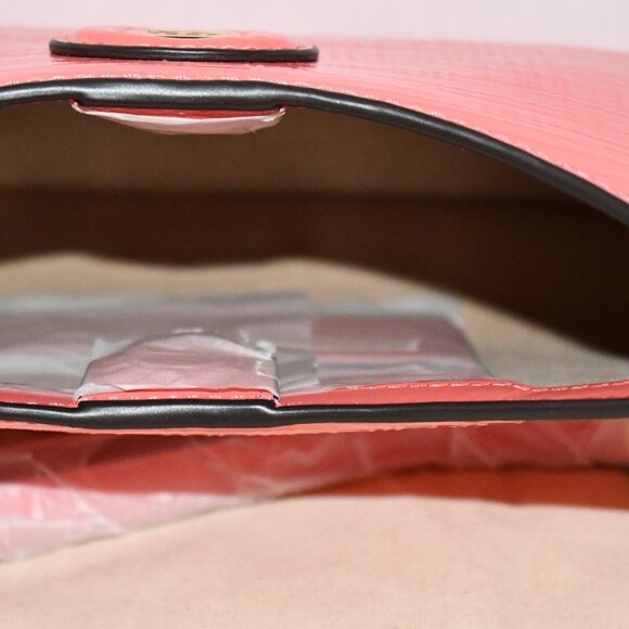 Tory Burch Robinson crescent shoulder bag in crosshatched leather Coral Crush # - Picture 2 of 6